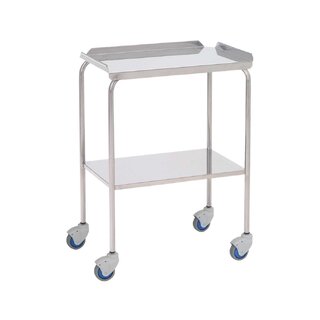 Přístrojový stůl – 2 police – 60x40x80 cm – Horní hrana – Nerezová ocel
