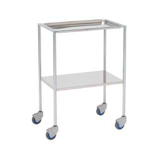 Přístrojový stůl – 2 police – 60x40x80 cm – Miskovitá police v horní části
