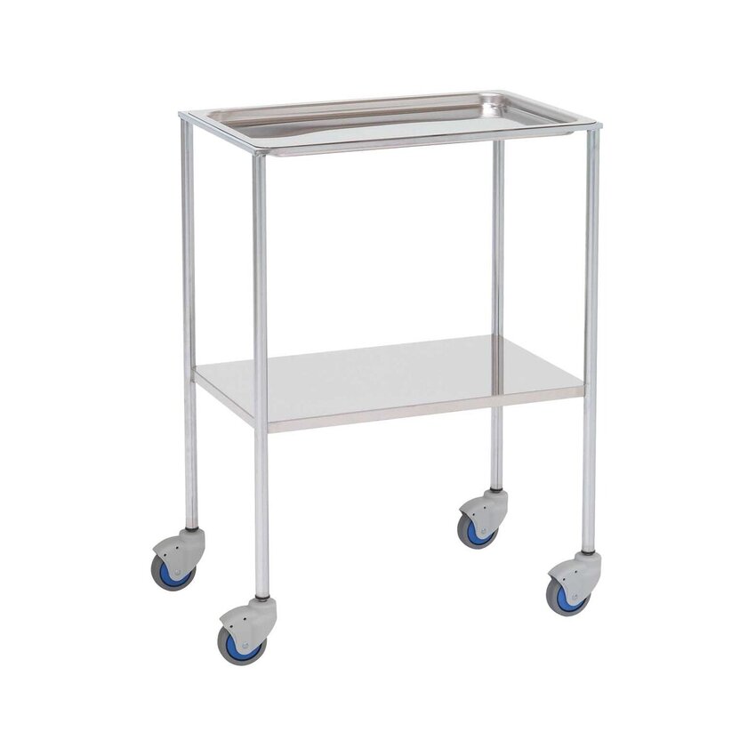 Přístrojový stůl – 2 police – 60x40x80 cm – Miskovitá police v horní části