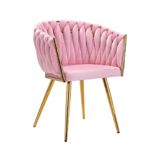 4Rico Velvet kosmetické křeslo QS-GW06G - růžové