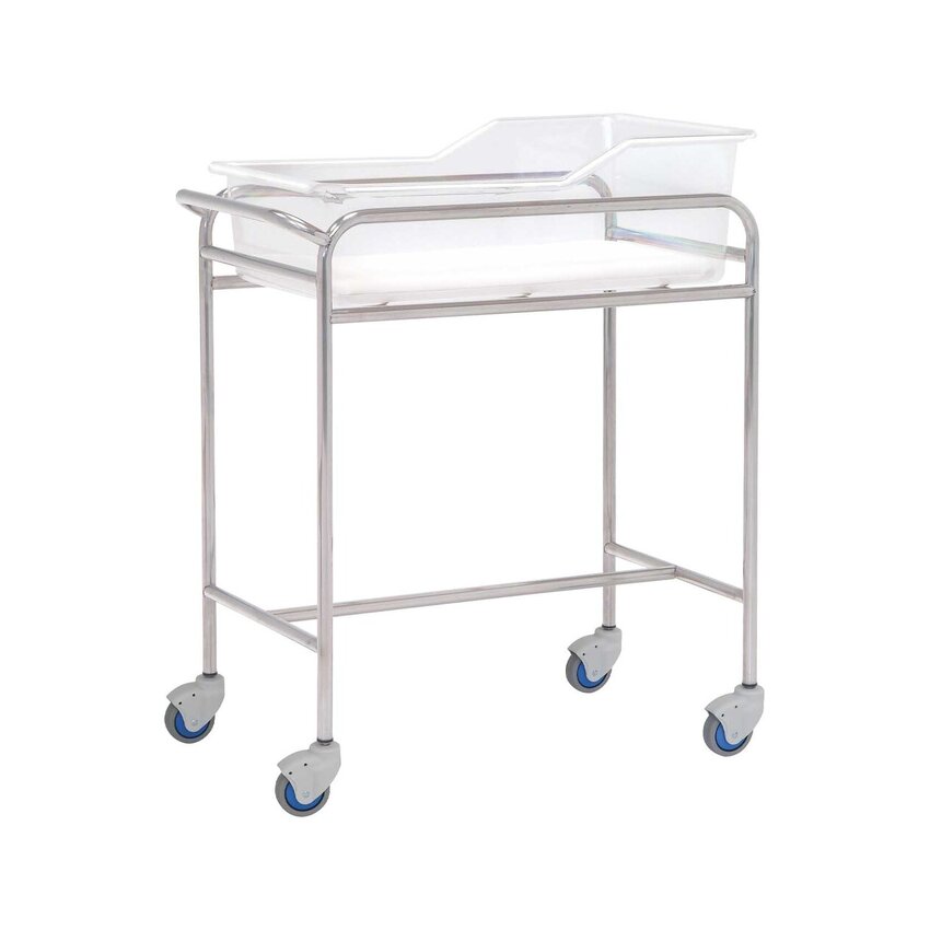Dětská postýlka s kolečky pro neonatalogii – Nerezová ocel – 80x48x85 cm