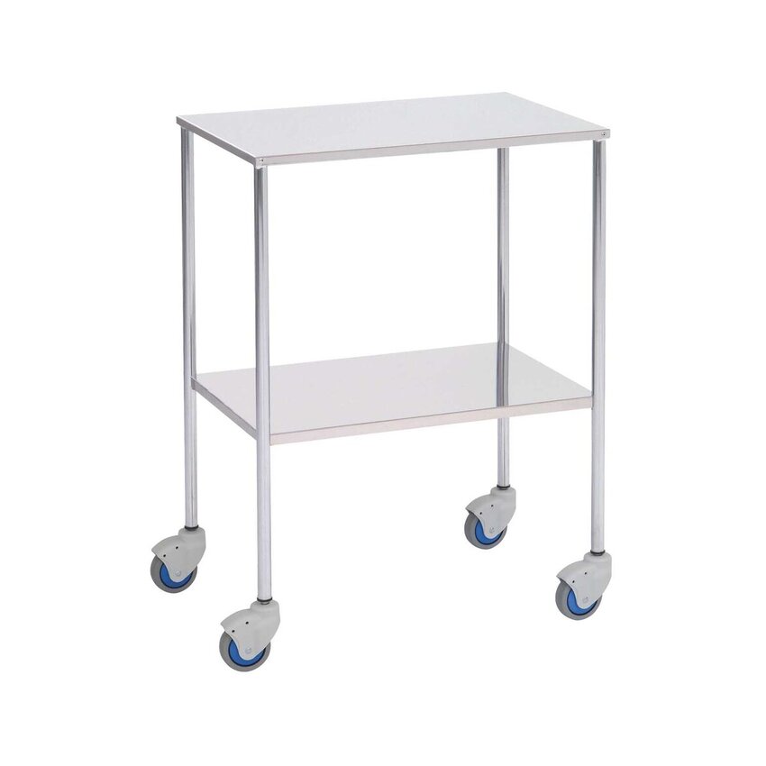 Vozík na nástroje – 2 police – 60x40x80 cm – Rovné povrchy – Chromovaná ocel