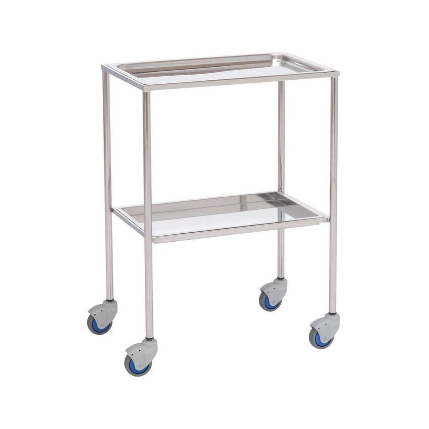 Přístrojový stůl – 2 police – 60x40x80 cm – Hluboké police – Nerezová ocel