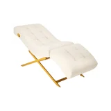 Třásně na postel v barvě Umbra bílé se zlatým podkladem